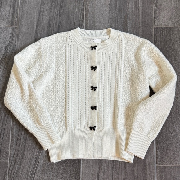 Commense Bow Button Sweater - Picture 1 of 4